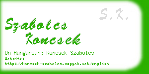 szabolcs koncsek business card